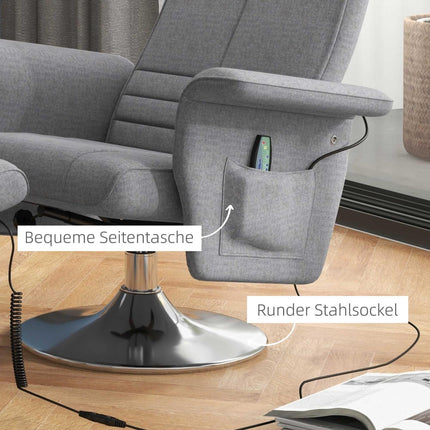Electric recliner & footstool with vibration massage