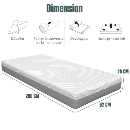 Verstellbare Twin-XL-Matratze, 20 cm Gel-Memoryschaum
