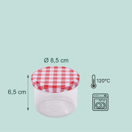 Bocaux à confiture à ouverture facile, lot de 220 ml, couvercle à vis hermétique