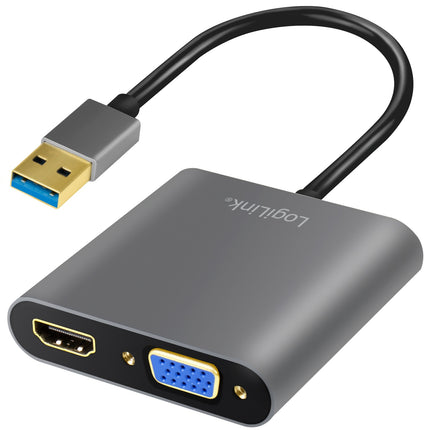 USB-A 3.0 -> HDMI-Buchse + VGA-Buchse Adapter