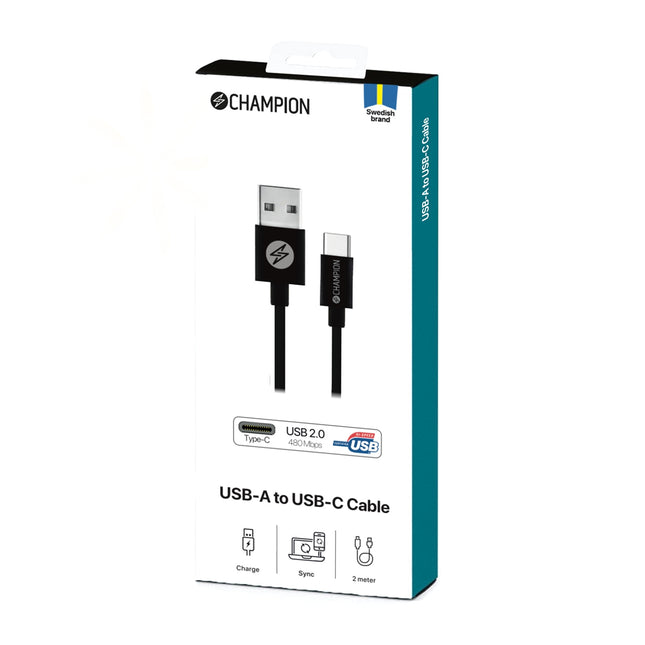 USB-A-auf-USB-C-Kabel 2 m Schwarz
