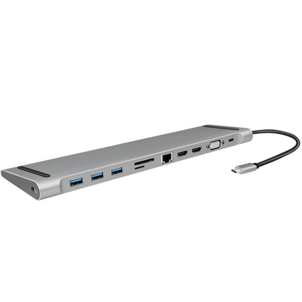 USB-C Dock 11-in-1 HDMI/VGA/RJ45/USB-C 100W