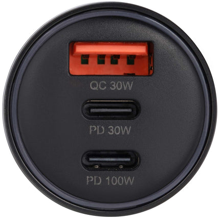 USB-Ladegerät 130W, 3 Anschlüsse QC/PD, Schwarz