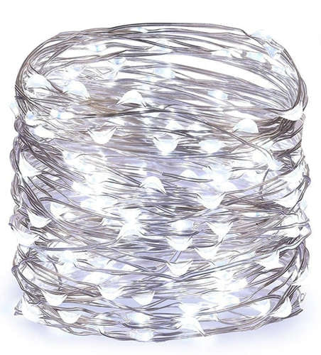 Guirlande lumineuse USB pour sapin de Noël - 300 fils LED, blanc froid