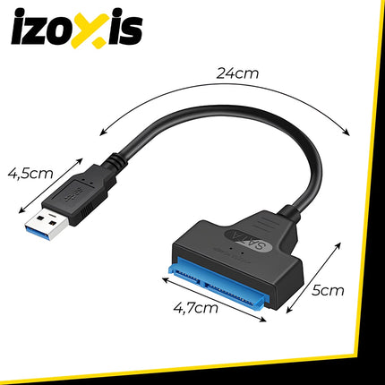 USB-auf-SATA-3.0-Adapter, 2,5-Zoll-HDD/SSD, Plug & Play