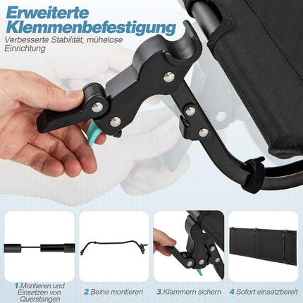 Ultraleichtes Campingbett mit Seitentasche, 193x70x18 cm