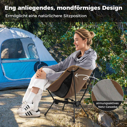 Chaise de camping pliante ultralégère avec poche latérale, capacité de charge de 150 kg