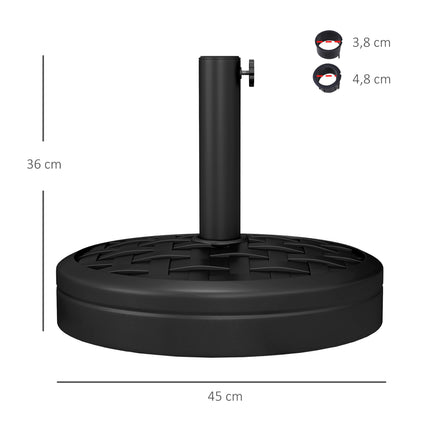 Schirmständer, HDPE mit Beton, passend für 32-48mm Stangen