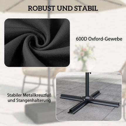 Schirmfußständer, 80 kg Tragkraft, Schwarz, Wetterfest