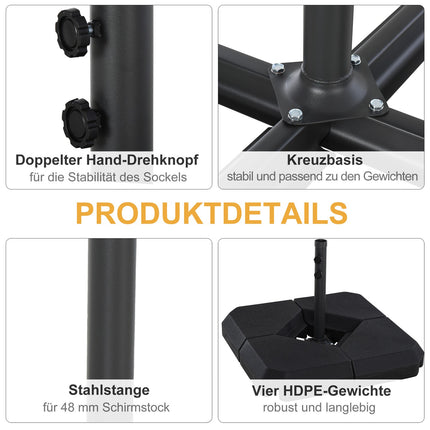 Schwarzer HDPE-Schirmständer - langlebig und elegant