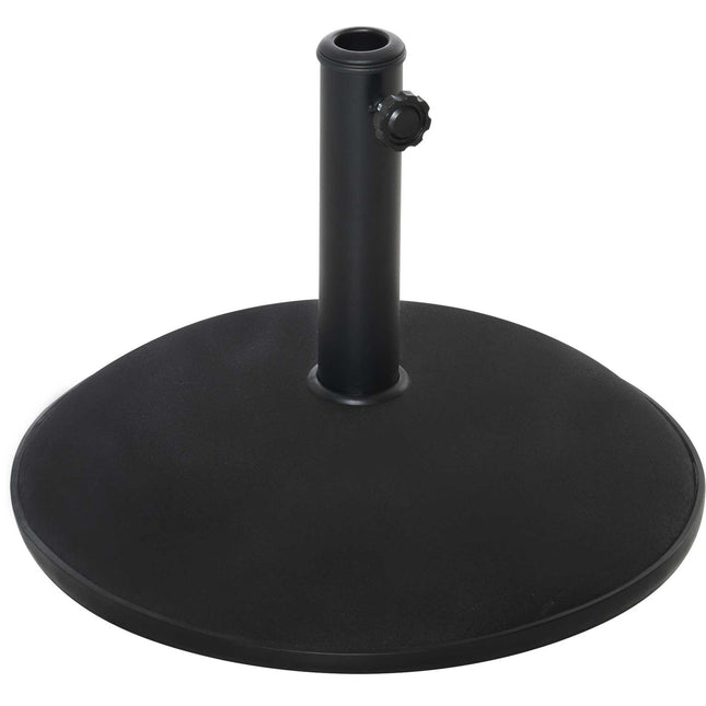 Sonnenschirmständer aus schwarzem Stahl und Zement, 25 kg, ∅49 X 37 cm