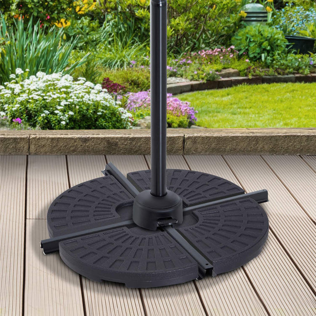 Poids De Parasol, Pour Parasols, Avec 52 Kg D'Eau/68 Kg De Sable, Pehd, Noir