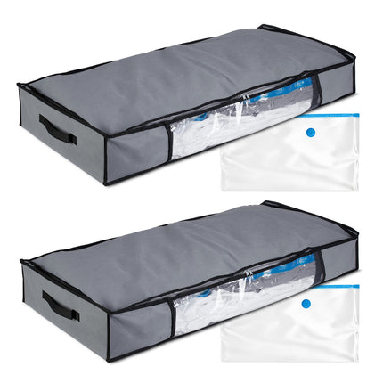 Boîtes de rangement sous le lit avec sacs sous vide, pliables