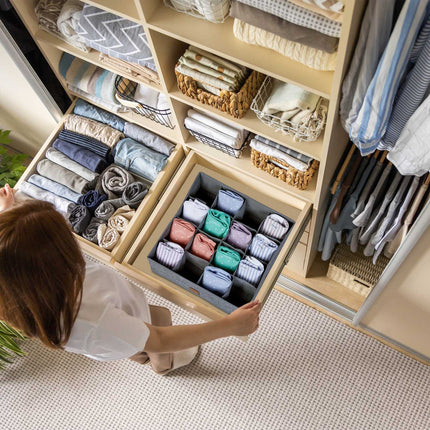 Organisateurs de tiroirs à sous-vêtements, lot de 4 avec 16 compartiments
