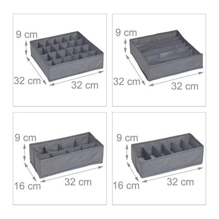 Ensemble de rangement pour sous-vêtements de 4 pièces