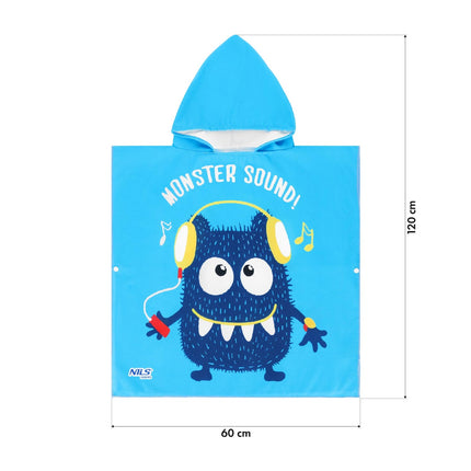 Poncho serviette licorne pour enfants - Aqua