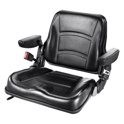 Universal Forklift Seat – Fold-Down Back, Belt, Armrests