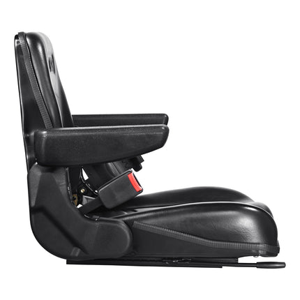 Universal Forklift Seat – Fold-Down Back, Belt, Armrests