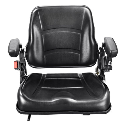 Universal Forklift Seat – Fold-Down Back, Belt, Armrests