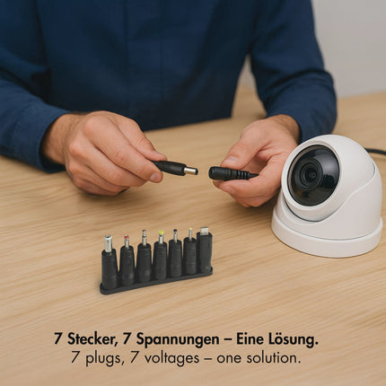 Universal-Netzteil 3-12V 24W mit 7 austauschbaren Steckern