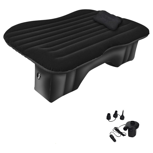 Matelas pneumatique gonflable universel avec pompe électrique 142x91x48cm noir