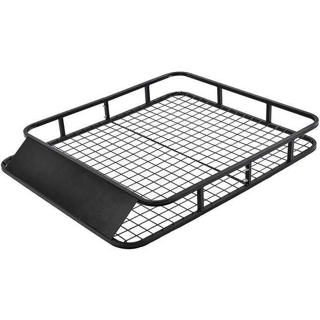 Universal Dachträger Auto Gepäckträger Dachkorb aus Stahl 122,5 x 102 x 15 cm Schwarz