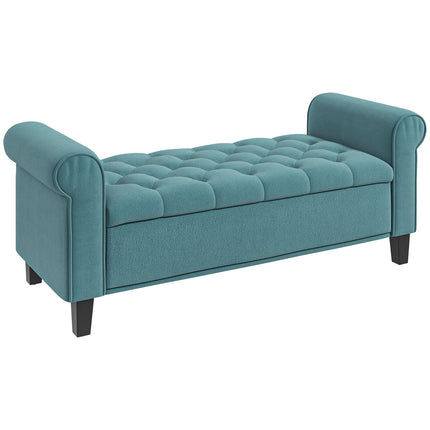 Sitzbank mit Stauraum aus grünem Samt, 120 kg Traglast, 126x48,5x47 cm