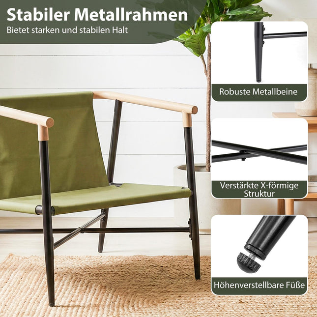 Gepolsterter Lounge-Sessel mit Armlehnen und abnehmbaren Kissen