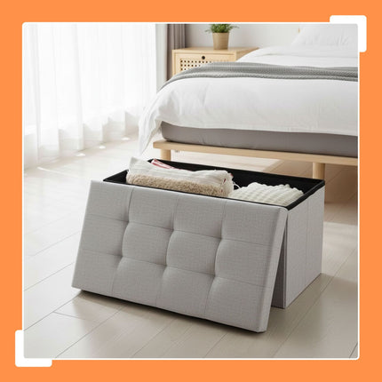 Banquette de rangement rembourrée - Pliable, deux places