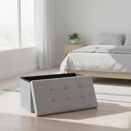 Banquette de rangement rembourrée - Pliable, deux places