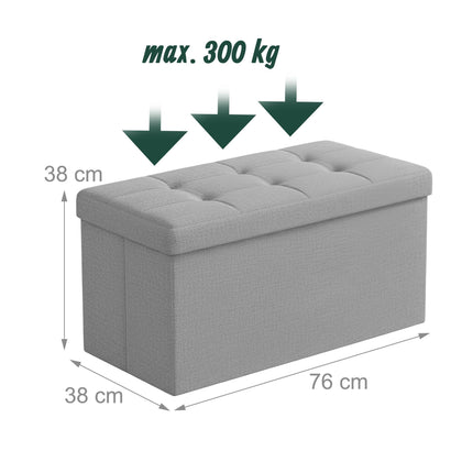 Banquette de rangement rembourrée - Pliable, deux places