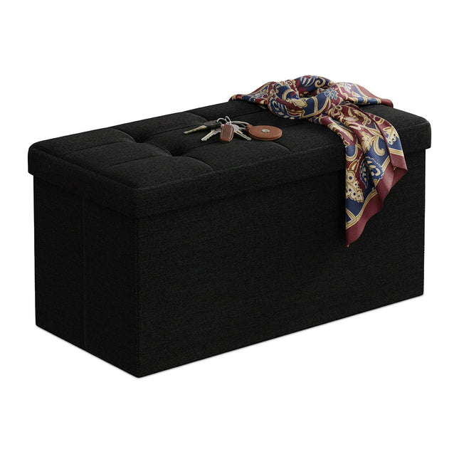 Banquette de rangement rembourrée, pliable, deux places