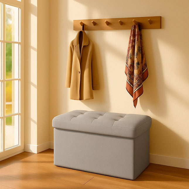 Banquette de rangement rembourrée - Pliable, deux places