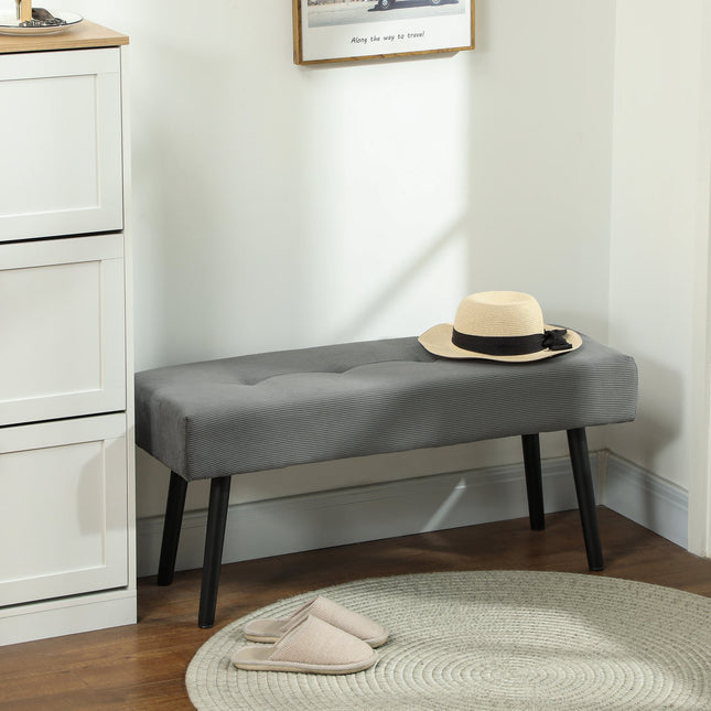 Kordbezogene Bank, 100x36x45 cm, Grau
