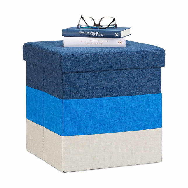 Tabouret rembourré à rayures colorées