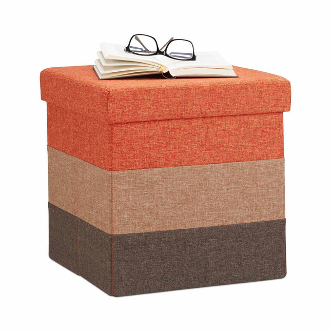 Tabouret rembourré à rayures colorées