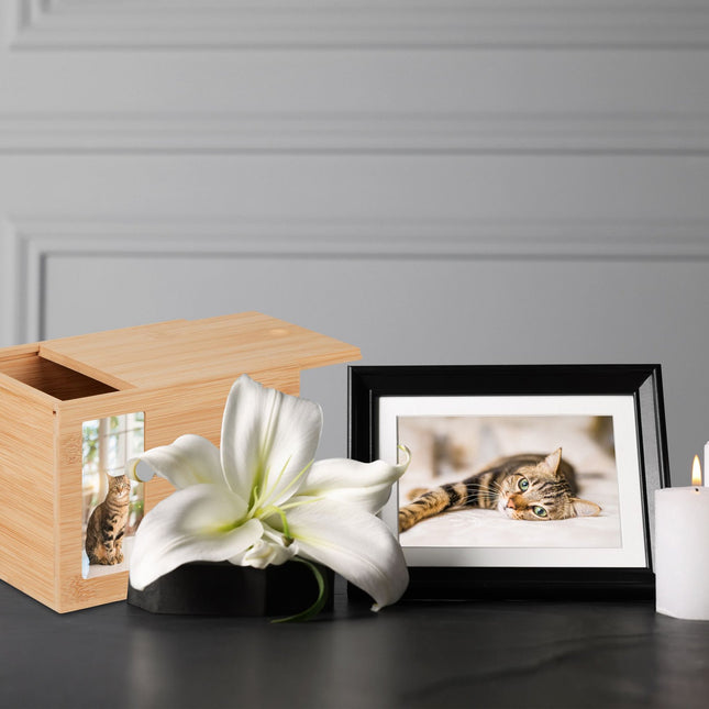 Urne en bambou pour animaux de compagnie