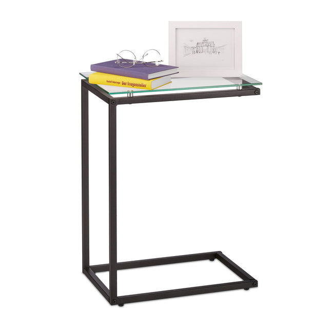 Table d'appoint en U en mélange de matériaux