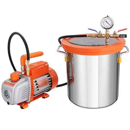 Vacuum Chamber Kit 18.9 L, 3.5 CFM Pump, Glass Lid