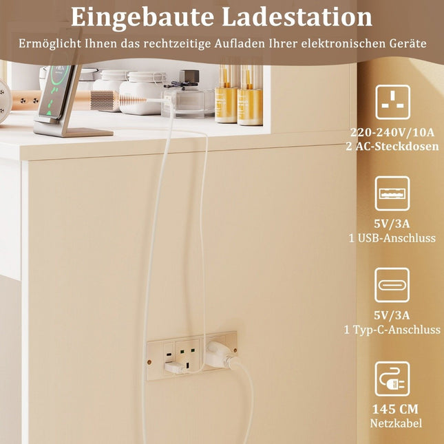 Coiffeuse avec éclairage LED réglable et miroir