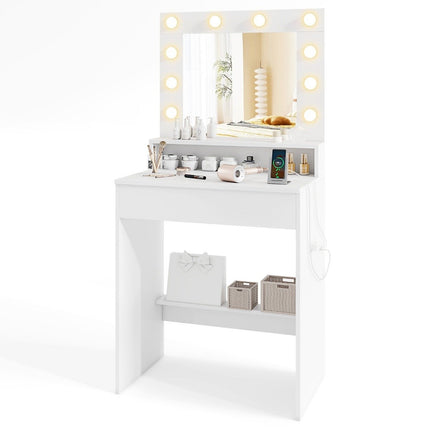 Coiffeuse avec éclairage LED réglable et miroir