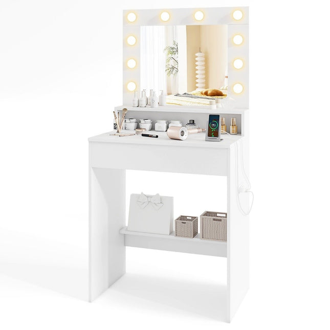 Coiffeuse avec éclairage LED réglable et miroir