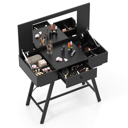 Coiffeuse avec miroir, station de recharge et tiroir