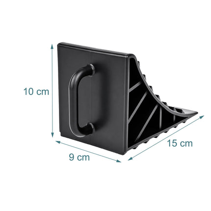 Radkeile mit Griff, 2er-Pack, schwarzer Kunststoff