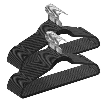 Velvet Hangers, 50-Pack Black Slim Non-Slip Swivel Hook