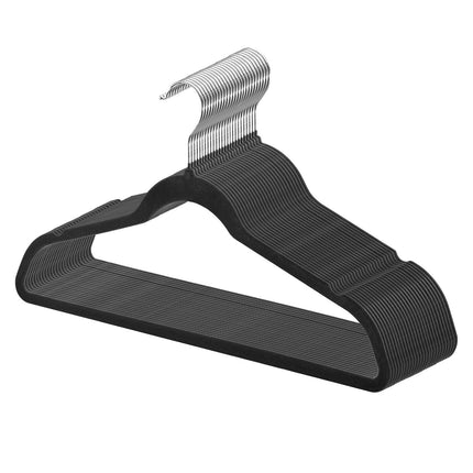 Velvet Hangers, 50-Pack Black Slim Non-Slip Swivel Hook