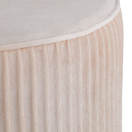 Tabouret en velours avec pieds en épingle à cheveux dorés, assise rembourrée