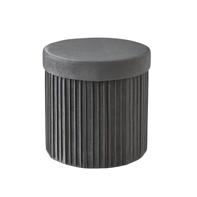 Tabouret de rangement en velours avec assise rembourrée et compartiment