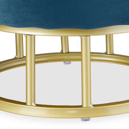 Pouf en velours avec espace de rangement