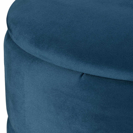 Pouf en velours avec espace de rangement
